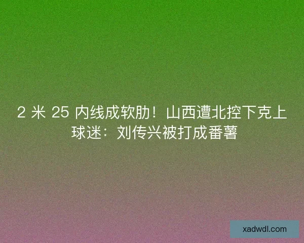 2 米 25 内线成软肋！山西遭北控下克上 球迷：刘传兴被打成番薯