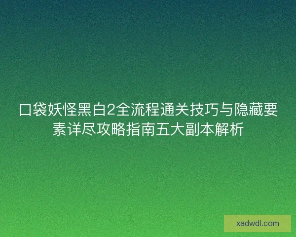 口袋妖怪黑白2全流程通关技巧与隐藏要素详尽攻略指南五大副本解析