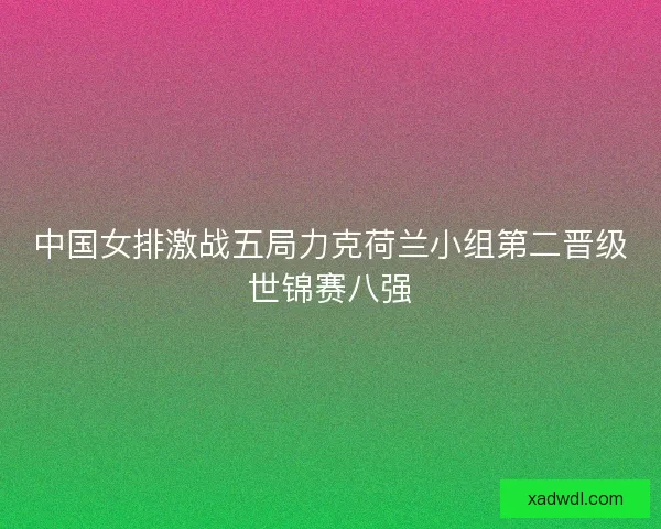 中国女排激战五局力克荷兰小组第二晋级世锦赛八强 中国女排激战五局力克荷兰小组第二晋级世锦赛八强