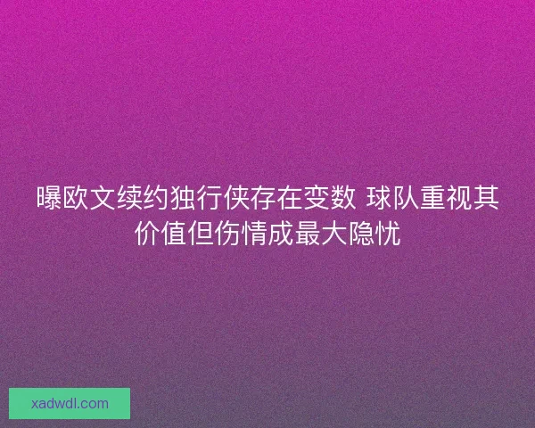 曝欧文续约独行侠存在变数 球队重视其价值但伤情成最大隐忧